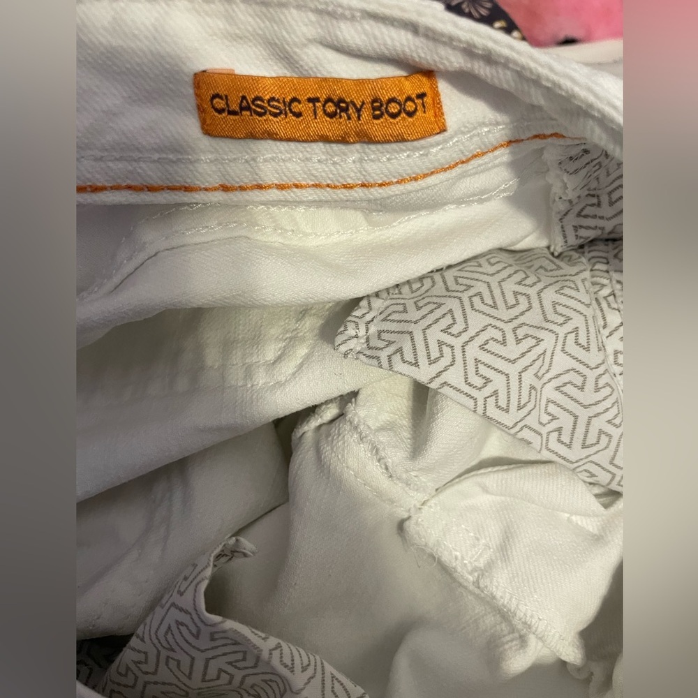 Tory Burch White Jeans Classic Tory Boot - Picture 12 of 13